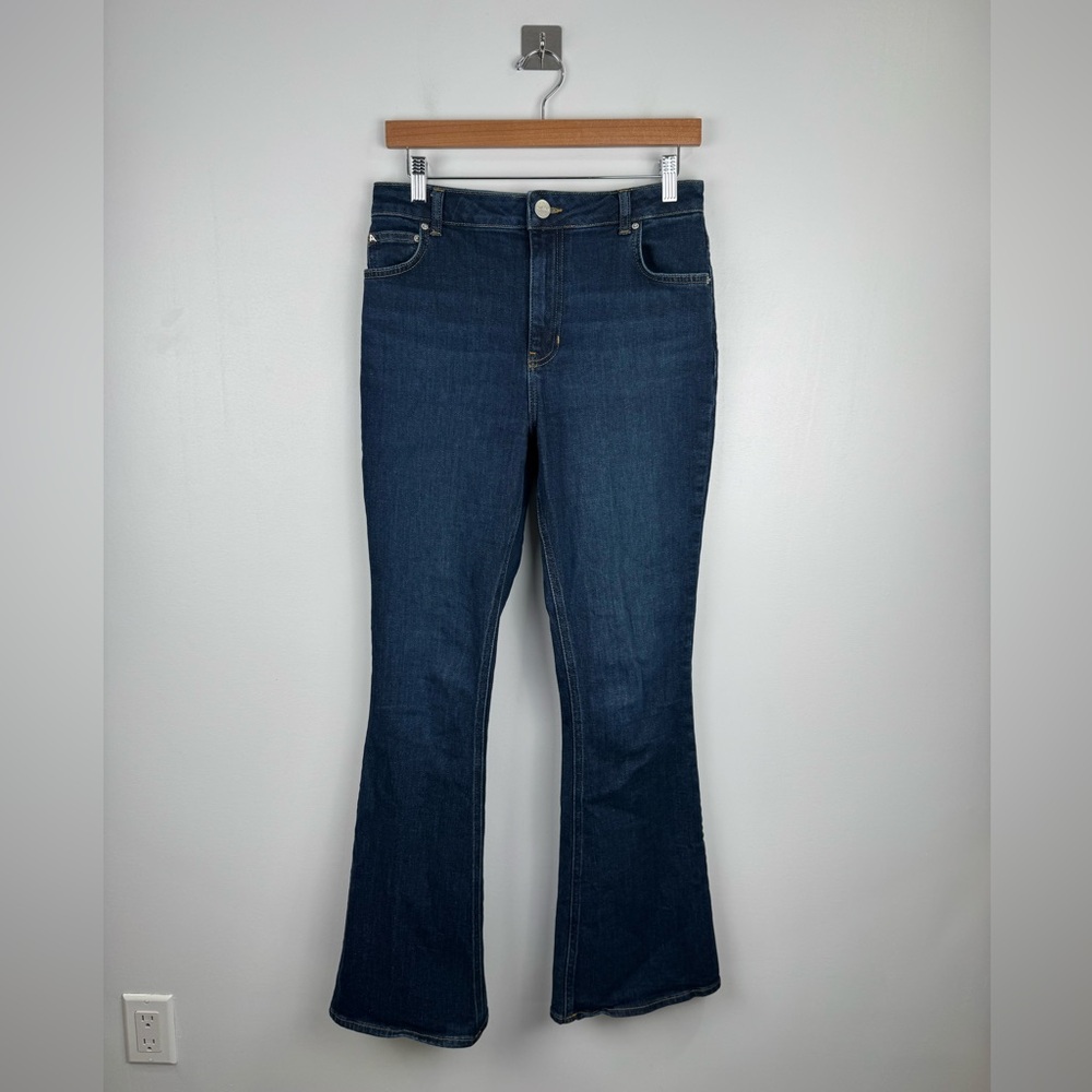 Aligne Women Slim Flare Ocean Blue Jean Size 29